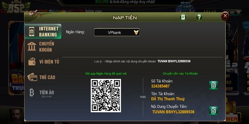 Lý do bạn nên quan tâm đến việc nạp tiền tại b52 club