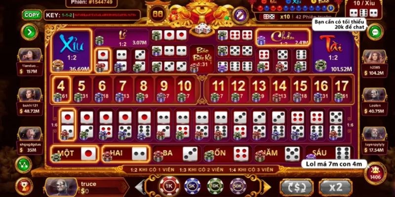 Hướng dẫn cách chơi sicbo tài phú MD5 B52 Club